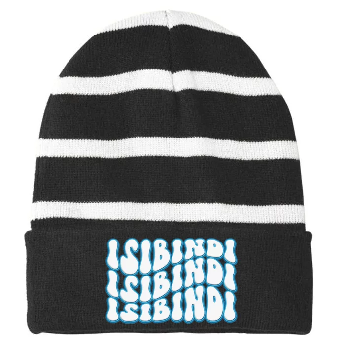 Isibindi Groovy Wavy Style School Spirit Wear Striped Beanie with Solid Band