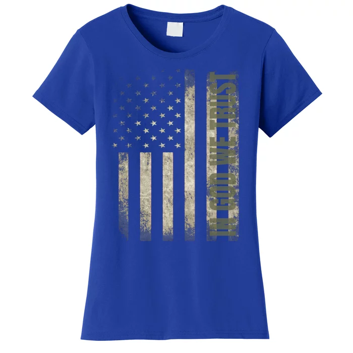 In God We Trust Us Flag Gift Women's T-Shirt