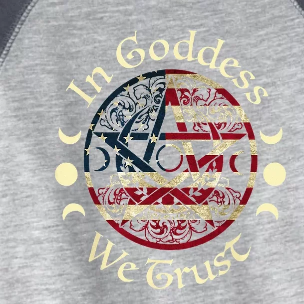 In Goddess We Trust Witch Lover American Flag Toddler Fine Jersey T-Shirt