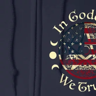 In Goddess We Trust Witch Lover American Flag Full Zip Hoodie