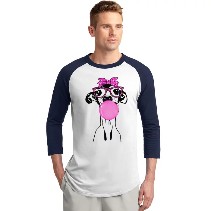 Italian Greyhound with bubble gum bandana glasses Baseball Sleeve Shirt