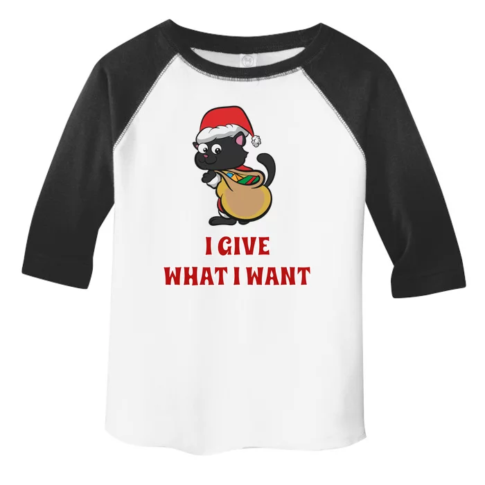 I Give What I Want Santa Cat Christmas Cheer Gift Toddler Fine Jersey T-Shirt