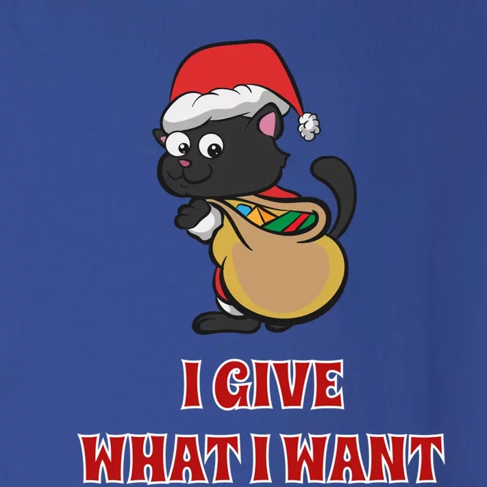 I Give What I Want Santa Cat Christmas Cheer Gift Toddler Long Sleeve Shirt