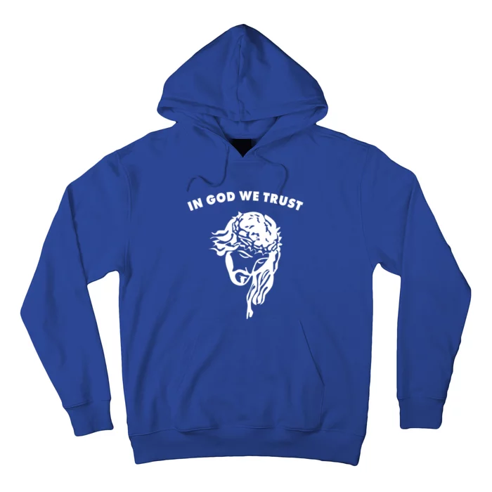 In God We Trust Artistic Design Jesus Face For Christians Gift Hoodie