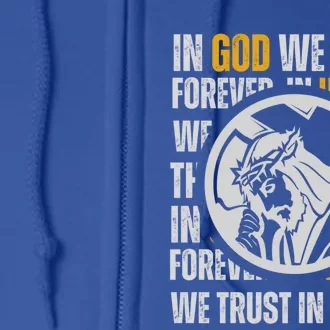 In God We Trust Saved By Grace Jesus Christian Gift Full Zip Hoodie