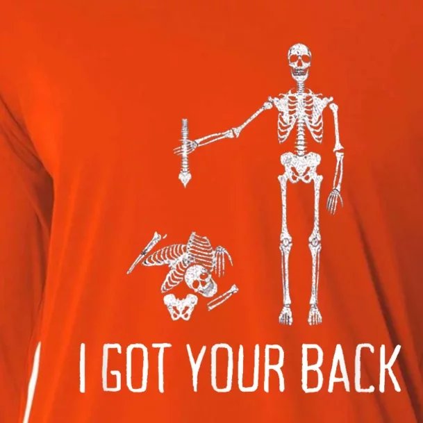 I Got Your Back Funny Halloween Skeleton Cooling Performance Long Sleeve Crew