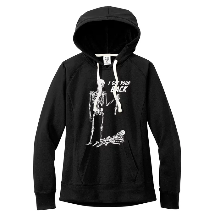 I Got Your Back Halloween Skeleton Women's Fleece Hoodie