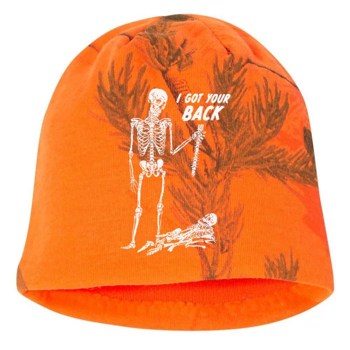 I Got Your Back Halloween Skeleton Kati - Camo Knit Beanie