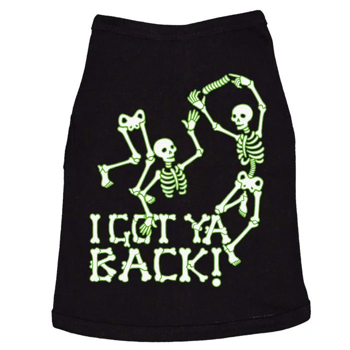 I Got Ya Back Skeleton Glowing In The Dark Doggie Tank