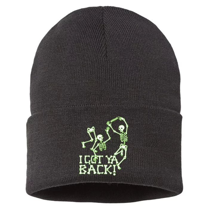 I Got Ya Back Skeleton Glowing In The Dark Sustainable Knit Beanie