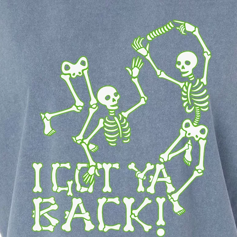 I Got Ya Back Skeleton Glowing In The Dark Garment-Dyed Women's Muscle Tee