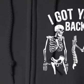 I Got Your Back Funny Skeleton Spine Halloween Costume Full Zip Hoodie