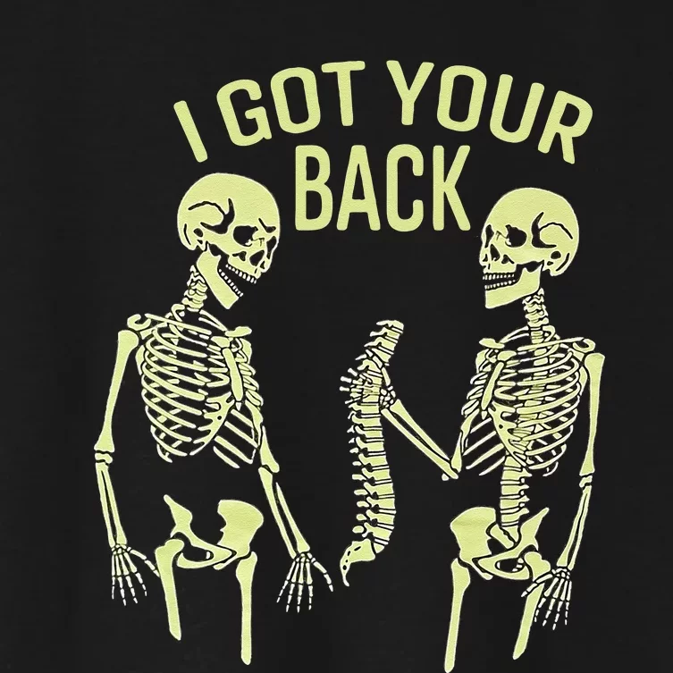 I Got Your Back Halloween Skeleton Skull Sarcastic Women's Crop Top Tee