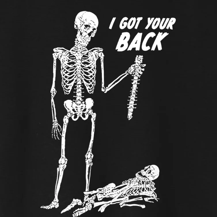 I Got Your Back Halloween Skeleton Skull Sarcastic Women's Crop Top Tee