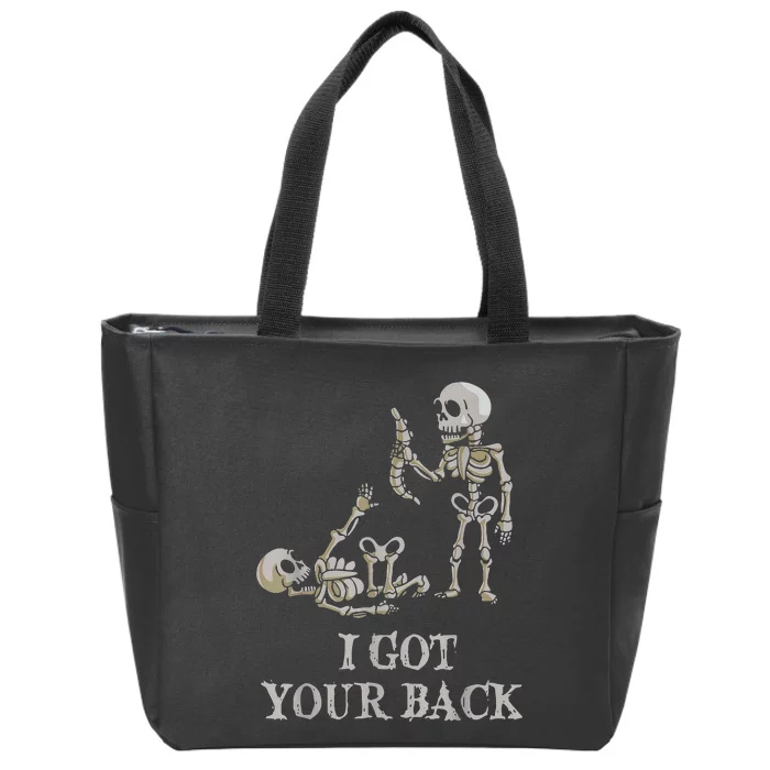 I Got Your Back Halloween Skeleton Zip Tote Bag