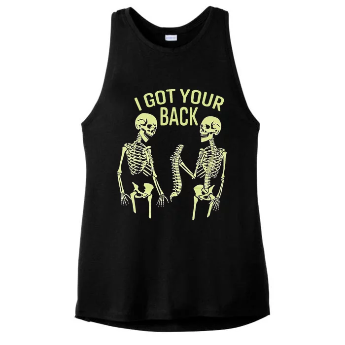 I Got Your Back Halloween Skeleton Skull Sarcastic Ladies Tri-Blend Wicking Tank