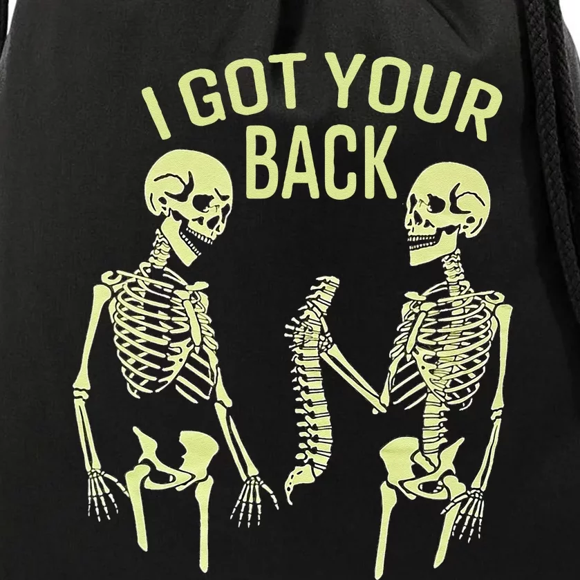 I Got Your Back Halloween Skeleton Skull Sarcastic Drawstring Bag