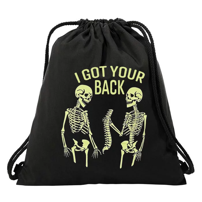 I Got Your Back Halloween Skeleton Skull Sarcastic Drawstring Bag