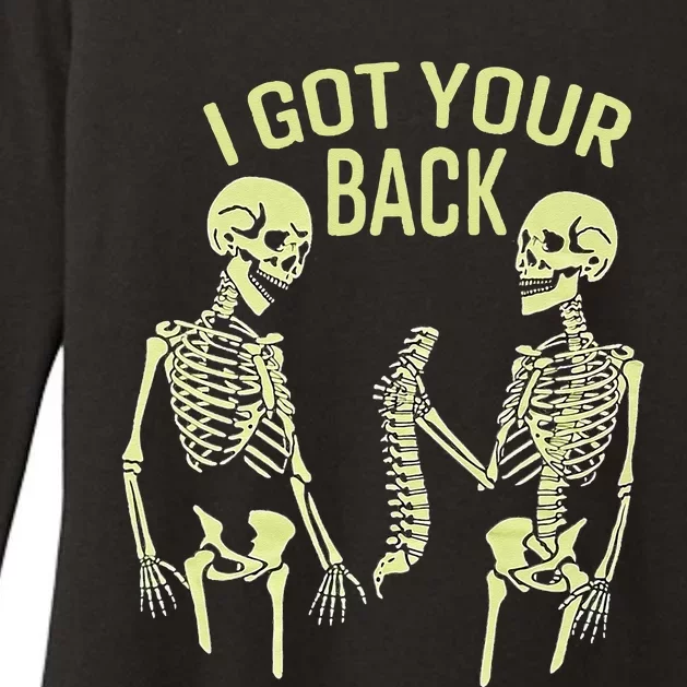 I Got Your Back Halloween Skeleton Skull Sarcastic Womens CVC Long Sleeve Shirt