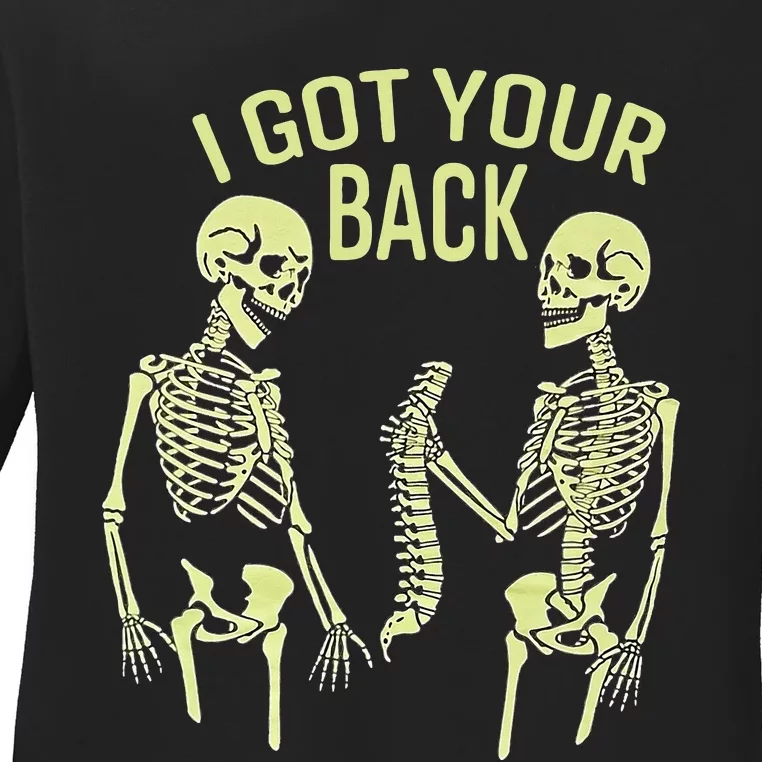 I Got Your Back Halloween Skeleton Skull Sarcastic Ladies Long Sleeve Shirt