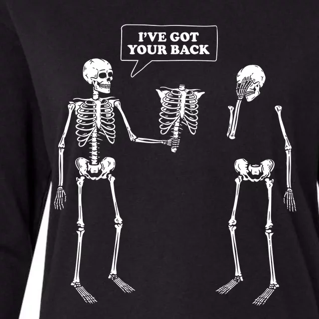 Ive Got Your Back Funny Skeleton Pun Womens Cotton Relaxed Long Sleeve T-Shirt