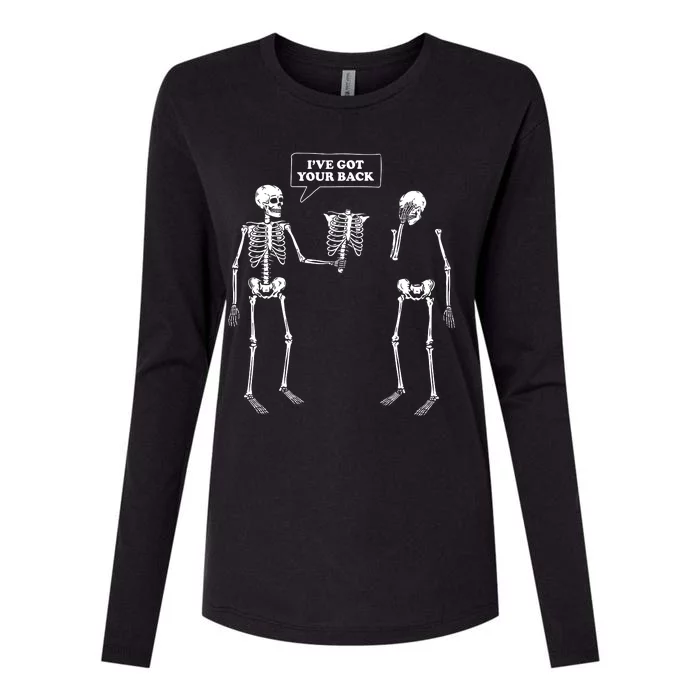 Ive Got Your Back Funny Skeleton Pun Womens Cotton Relaxed Long Sleeve T-Shirt