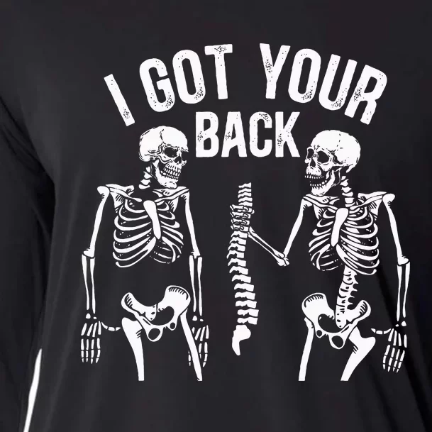 I Got Your Back Funny Skeleton Spine Halloween Costume Cooling Performance Long Sleeve Crew