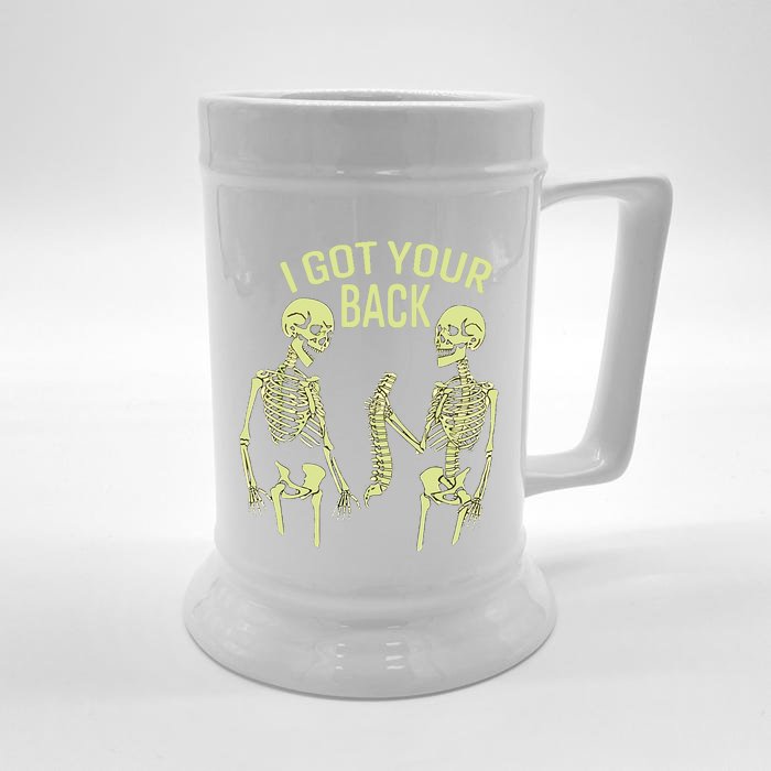 I Got Your Back Halloween Skeleton Skull Sarcastic Front & Back Beer Stein