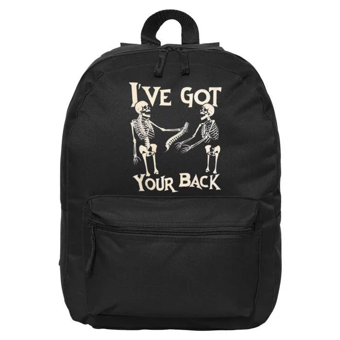 Ive Got Your Back Halloween Skeleton Skull Men And Women 16 in Basic Backpack