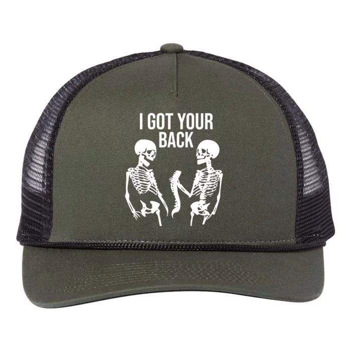 I Got Your Back Funny Skeleton Retro Rope Trucker Hat Cap