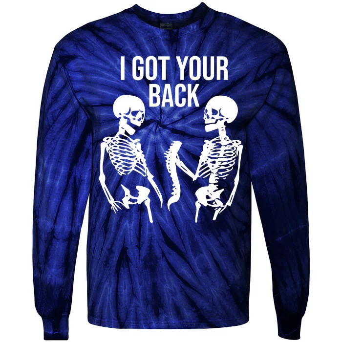 I Got Your Back Funny Skeleton Tie-Dye Long Sleeve Shirt