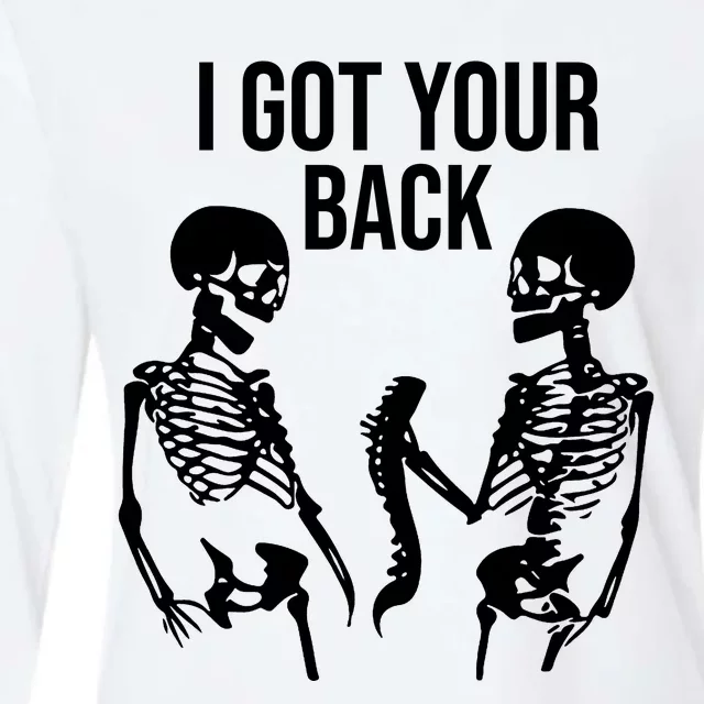 I Got Your Back Funny Skeleton Womens Cotton Relaxed Long Sleeve T-Shirt