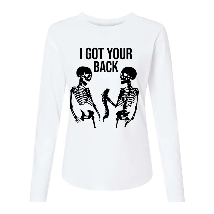 I Got Your Back Funny Skeleton Womens Cotton Relaxed Long Sleeve T-Shirt