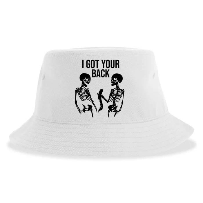 I Got Your Back Funny Skeleton Sustainable Bucket Hat