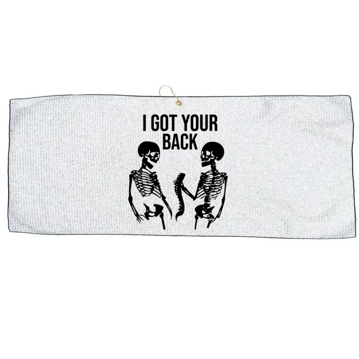 I Got Your Back Funny Skeleton Large Microfiber Waffle Golf Towel