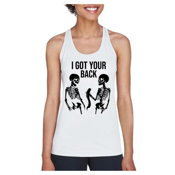 I Got Your Back Funny Skeleton Women's Racerback Tank