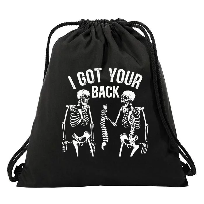 I Got Your Back Skeleton Spine Halloween Costume Drawstring Bag