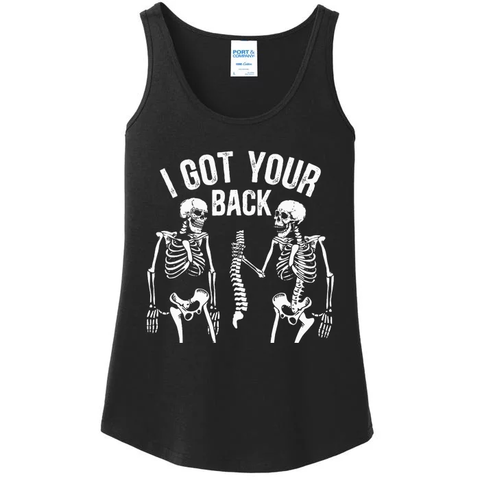 I Got Your Back Skeleton Spine Halloween Costume Ladies Essential Tank