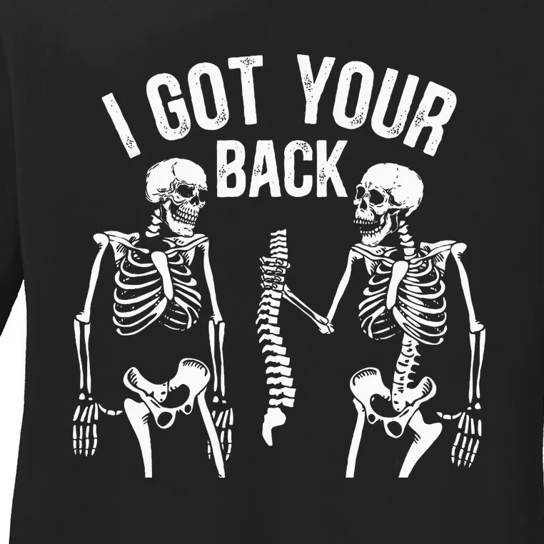 I Got Your Back Skeleton Spine Halloween Costume Ladies Long Sleeve Shirt