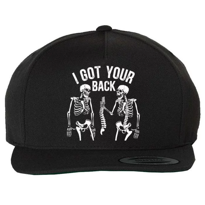 I Got Your Back Skeleton Spine Halloween Costume Wool Snapback Cap