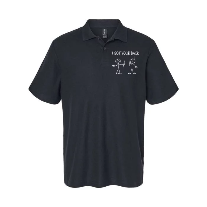 I Got Your Back Stick Figure Softstyle Adult Sport Polo