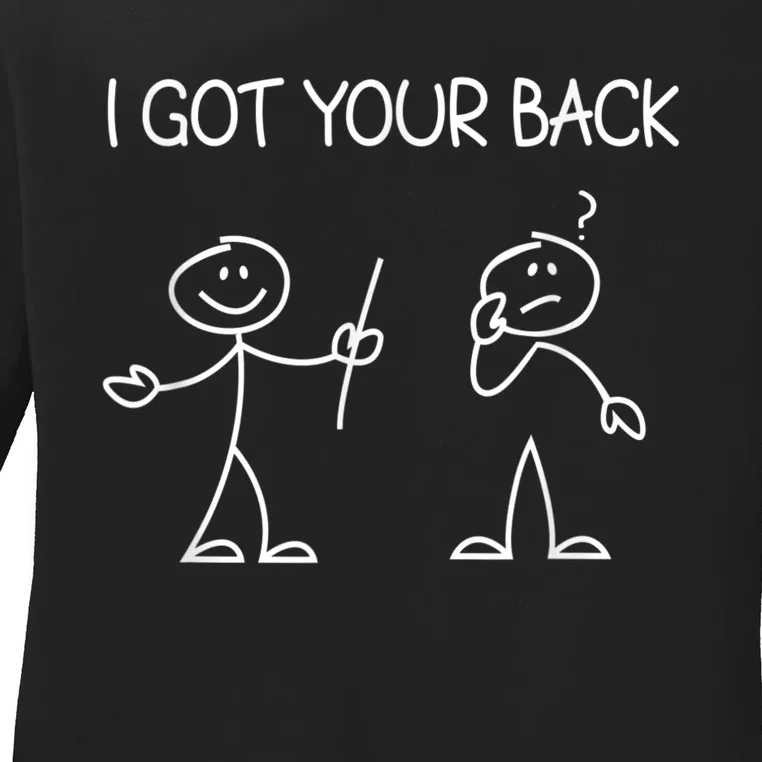 I Got Your Back Stick Figure Ladies Long Sleeve Shirt