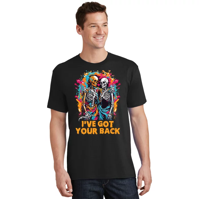 Ive Got Your Back Funny Halloween Skeletons Skull T-Shirt