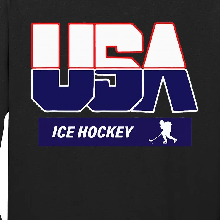 Ice Hockey 2024 Souvenir Usa Team Tall Long Sleeve T-Shirt