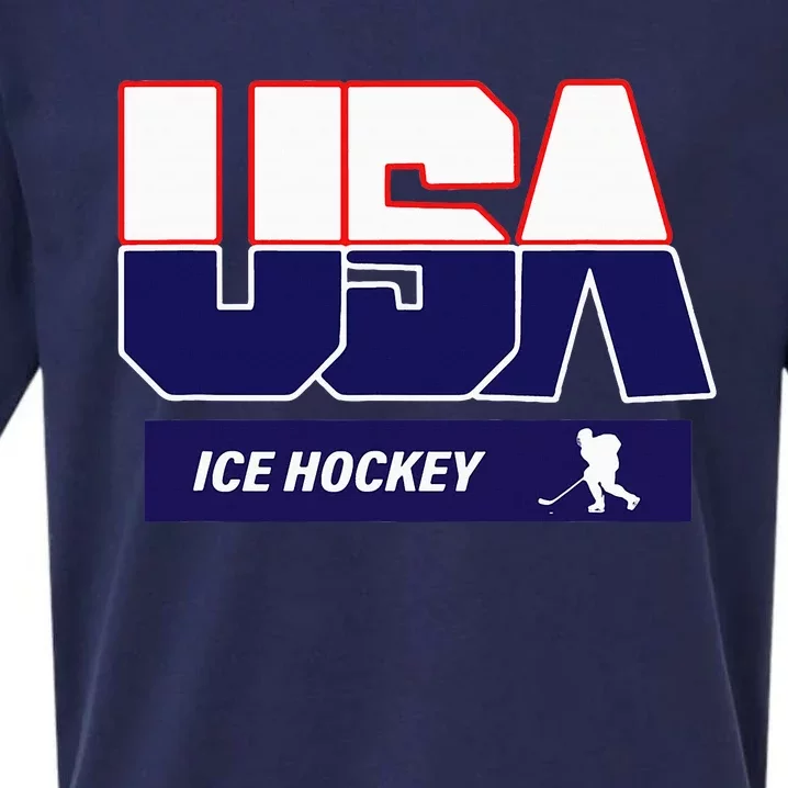 Ice Hockey 2024 Souvenir Usa Team Sueded Cloud Jersey T-Shirt