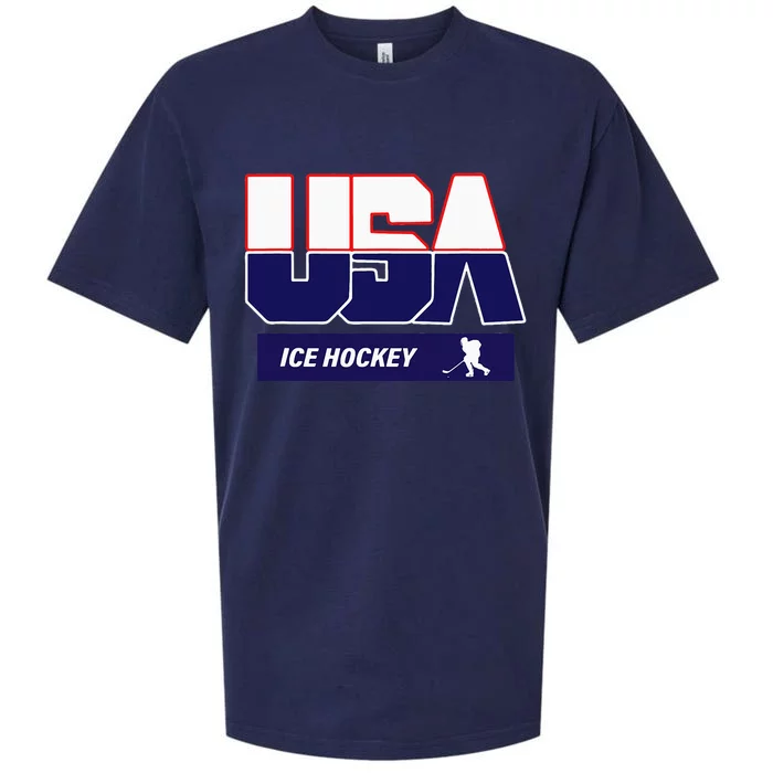 Ice Hockey 2024 Souvenir Usa Team Sueded Cloud Jersey T-Shirt