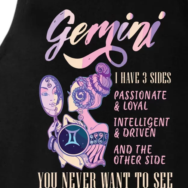 I Have 3 Sides Gemini Zodiac Sign Ladies Tri-Blend Wicking Tank