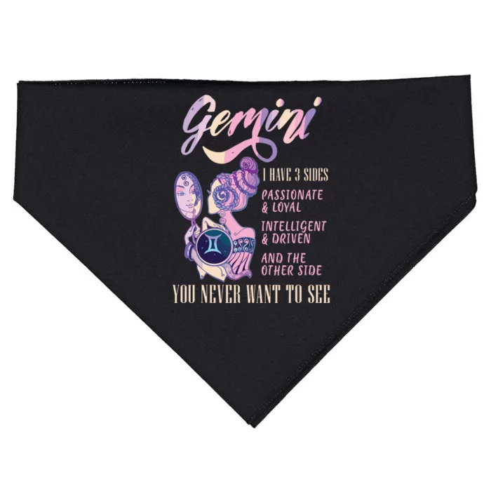 I Have 3 Sides Gemini Zodiac Sign USA-Made Doggie Bandana