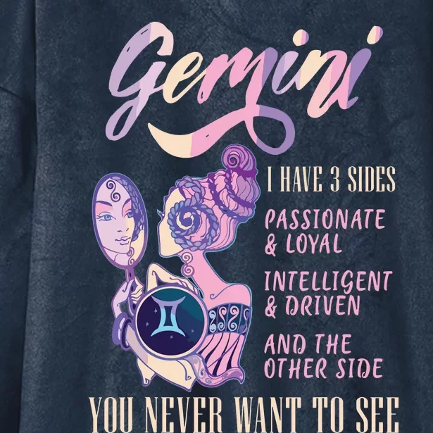 I Have 3 Sides Gemini Zodiac Sign Hooded Wearable Blanket