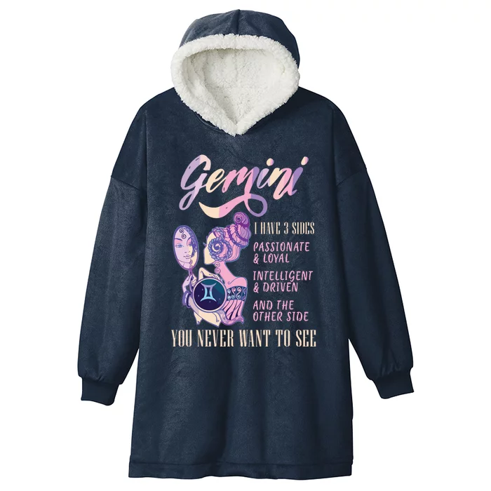 I Have 3 Sides Gemini Zodiac Sign Hooded Wearable Blanket